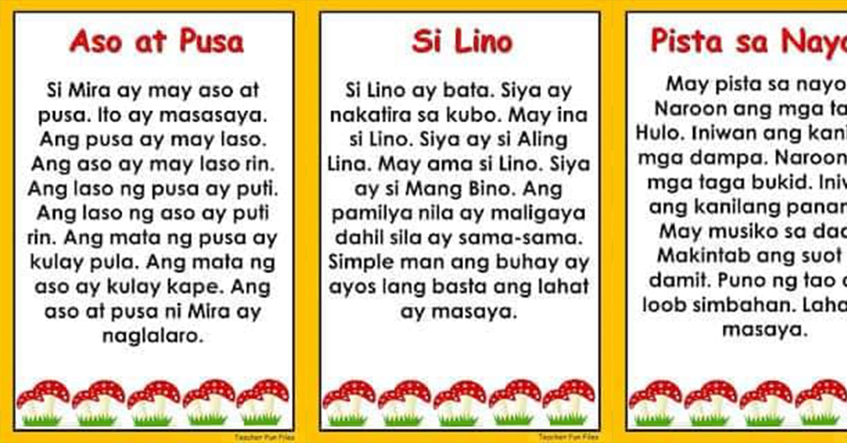 Pagsasanay Sa Pagbasa Set 3 Printable Format Free To Download Guro